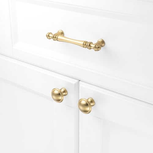 KOOFIZO 10 Pack 3-3/4 in Brushed Gold Cabinet Pulls, Gold Drawer Handle P30 - color: Brushed Gold, size: 3-3/4" CC - 10Pcs