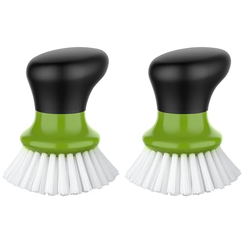 MR.SIGA Dish Scrub Brush, Palm Brush Dish Scrubber, Green, Pack of 2 - color: Green