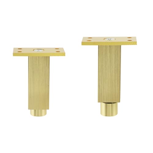 Geesatis 3" Furniture Legs,Square Tube Cabinet Feet,4PCs,Gold - color: Gold, size: 3inch