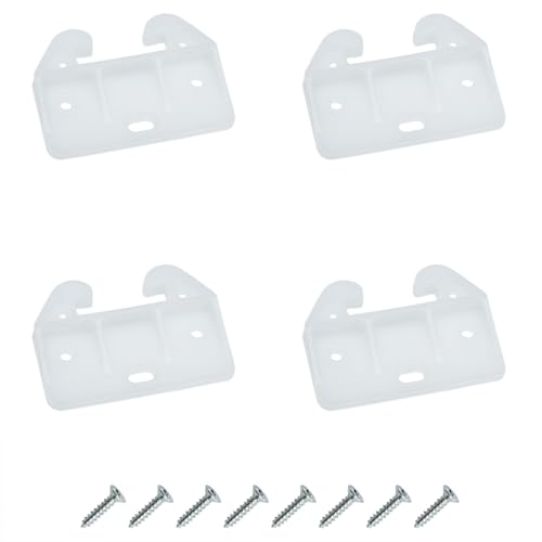 FDXGYH 20 Pcs Plastic Drawer Guides Drawer Track Guides Drawer Rail for Dressers Hutches and Drawer Systems [White] - size: 58×41×29mm-20pcs