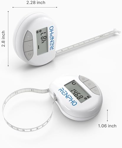 RENPHO Smart Body Measuring Tape, Bluetooth App, 60in, for Weight Loss