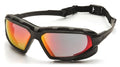 Pyramex Safety Highlander XP Eyewear, Frame/Indoor-Outdoor Mirror Anti-Fog Lens - color: Black/Gray
