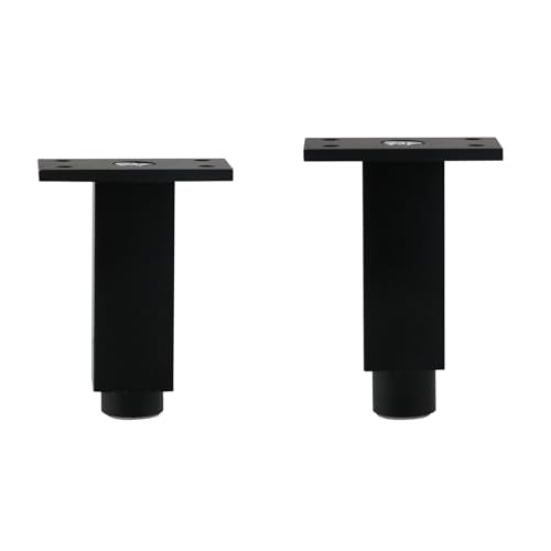 Geesatis 3" Aluminum Alloy Furniture Legs,Black Square Metal Cabinet Legs - color: Black, size: 3inch