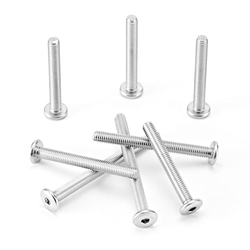 M5 x 40mm 45mm 50mm 55mm 60mm Flat Round Head Hex Socket Cap Screws Bolts, Furniture Screws, 304 Stainless Steel, Allen Hex Drive, Metric Fully Threaded, Bright Finish, Assortment Kit 30PCS - size: M5 x 40/45/50/55/60mm (30PCS)