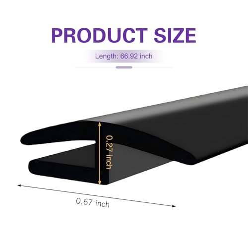 WZP 1.7M/5.6Ft Windshield Cowl Seal Strip, Rubber Auto Weather Sealing Protection, H-Shape Self Adhesive Cuttable Sunroof Window Seal Strip, Universal for Car Truck SUV (Black)