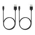 2Pcs 2-Pin Universal Black USB Data Charging Cable with Magnetic Charger Charging Mode for Smart Watch 2.84mm