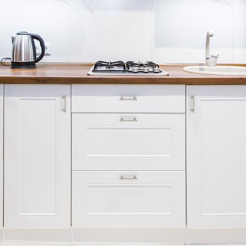Ravinte Brushed Nickel Kitchen Pulls Cabinet Handles 3 Inch 10 Pack - color: Brushed Nickel, size: 3 Inches Hole Center