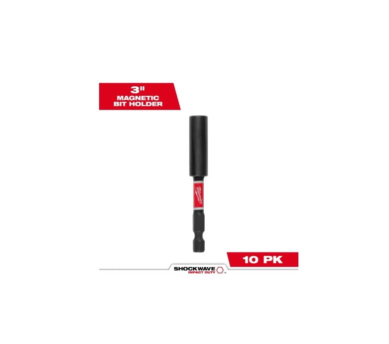 Milwaukee 48-32-4505 Shockwave Magnetic Bit Tip Holder 3-Inch, 10 Pack