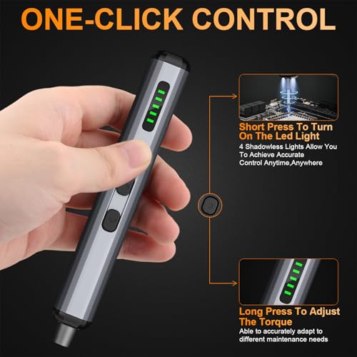 TanSon Mini Electric Screwdriver, 72 In 1 Small Precision Screwdriver Set - color: 72 Grey