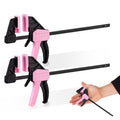 WORKPRO 2-Pack 6" Mini Bar Clamp Set, 50 lbs Load Limit, Pink Ribbon - color: Pink, size: 6" Mini