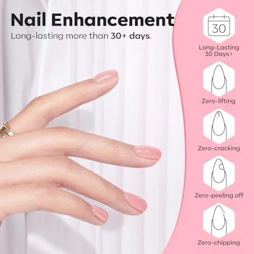 modelones Base Coat Builder Nail Gel, 2 Pcs Cover Nude and Rose Pink Gel - color: Builder Nude Rose