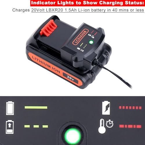 LCS1620B Compatible with Black and Decker 20V MAX Lithium Battery Charger