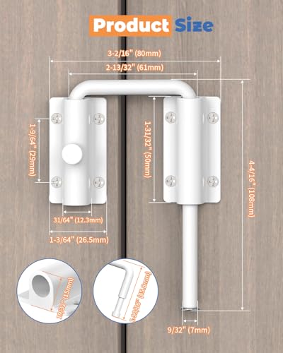 Sliding Door Loop Lock, Security U-Bolt Locks, White-2PCS - color: White-2PCS
