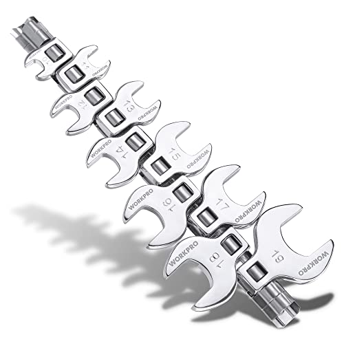 WORKPRO 3/8" Drive Crowfoot Wrench Set, 10-Piece Metric, 10-19mm - size: Metric System