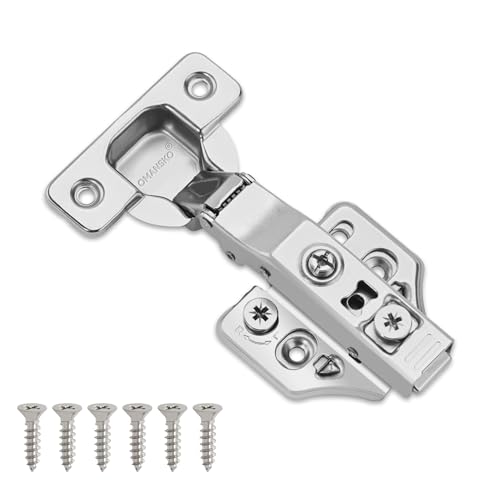 20 Pack Full Overlay Soft Close Cabinet Hinges 105° Frameless 3 Way Adjustable Kitchen Cabinet Door Hinges with Screws - size: 20 Pack