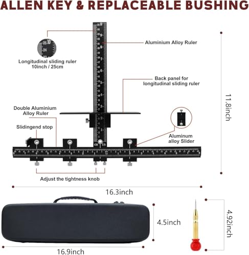 Cabinet Hardware Jig,Aluminum Alloy Cabinet Handle Template Tool-Cabinet Jig for Fast and Accurate Installation of Handles and Pulls (Black-Box) - color: BLACK-BOX
