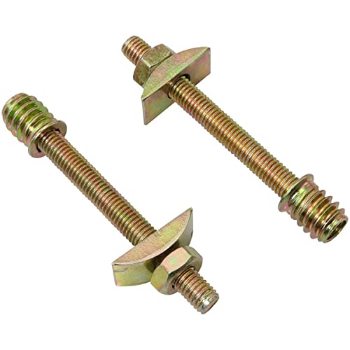 8pcs Metal Furniture Connecting Fitting Threaded Rod Connector Table Bed Assembly Fastener Bolt Nut with Half Moon Washer (M8x80mm)