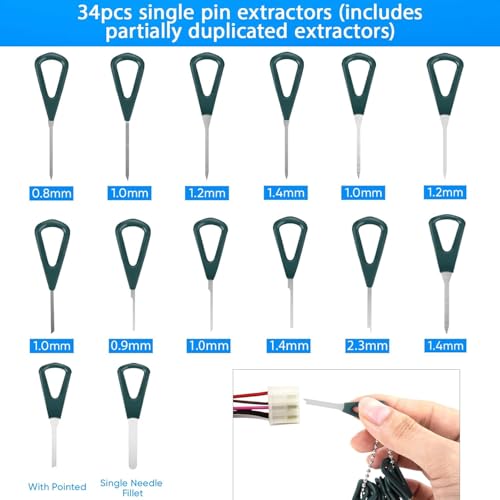 Terminal Removal Tool Kit 92 Pcs Depinning Tool Electrical Connector Pin Removal Tool Kit Pin Extractor Tool Set Wire Terminal Release Tool for Automotive Car Household Devices - color: 92 PCS