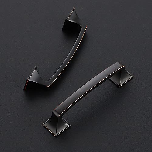 Ravinte Oil Rubbed Bronze Cabinet Handles Cabinet Pulls 3-3/4 Inch, 10 Pack - color: Oli Rubber Bronze, size: 3-3/4 Inch Hole Center