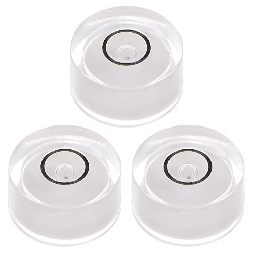 HARFINGTON 3pcs Round Bubble Level 12x6mm Mini Circular Bullseye Spirit Levels for Leveling Camera Tripod Telescope Workshop Turntable Pictures Frame, White - color: White (Black Circle), size: 12x6mm