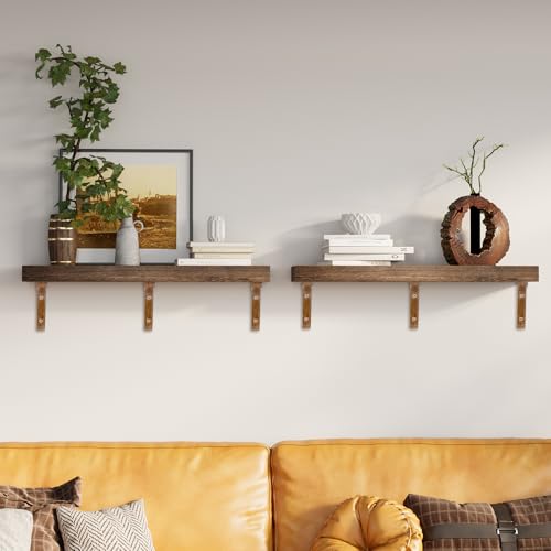 Antrader 4PCS Wooden Shelf Brackets,Solid Wall Mount Wood Shelf Bracket,Wood Triangle Bracket,L Shape Shelf Holders Include Mounting Screws,5.12 Inch x 5.12 Inch,Dark Brown - color: Dark Brown, size: 5.12"×5.12"×0.79",4pcs