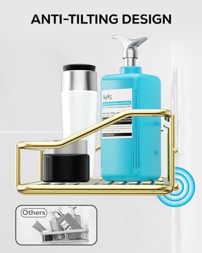 Nieifi Shower Caddy Adhesive, Shower Shelves, Shampoo Holder for Bathroom - color: Gold, size: 2 Pack