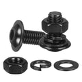 M METERXITY 10 Set M8 x 18mm Flanged Button Head Socket Cap Screws, Black 304 Stainless Steel 18-8 Hex Socket Head Screws Bolts, Nuts, Flat & Lock Washers for DIY, Furniture, Automotive - size: M8 x 18mm