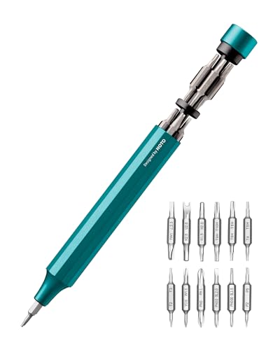 HOTO 24 in 1 Mini Screwdriver Set, Eyeglass Repair Kit, Dark Turquoise | Magnetic Torx Bit Set, EDC Pen Screwdriver for Electronics, Watches, Phones, Laptops, Cameras, Gadgets for Men - color: Dark Turquoise