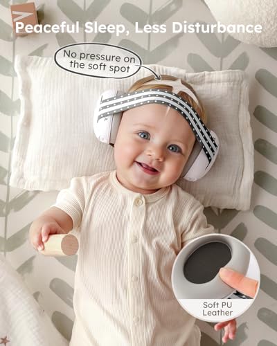 Yoofoss Baby Ear Muffs Noise Protection for Infants Up to 36 Months - Noise Cancelling Headphones for Ear Protection - color: Black