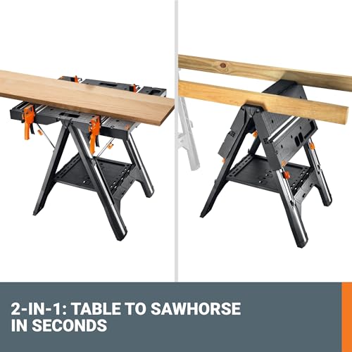 WORX Portable Folding Workbench, 2-in-1 Pegasus Table & Sawhorse, WX051 - style: Portable Workbench & Sawhorse