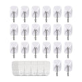 White Wall Hooks for Hanging, 20 Hooks+40 Strips, No Tools, Value Pack (S) - size: Small, style: White-20+40