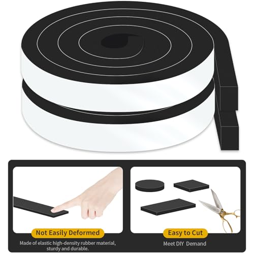Door Seal Strip,High Density CR Insulation Tape,1 in x 3/4 in x 13 Ft | Air Conditioner Foam,Strong Adhesive,Soundproof, Dustproof,Reduce Noise,High Density CR Foam Insulation Tape,Black - color: Black, size: 1 In x 3/4 In x 13 Ft