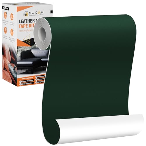 Leather Repair Tape, 4.7x63 inch, Green, Fine Grain, Self-Adhesive, Water-Resistant, Strong Adhesion, For Furniture, Leather, Vinyl - color: Green-Fine Grain, size: 4.7x63 inch
