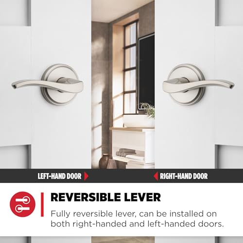 Kwikset 730SEL-15 Sedona Lever Privacy Door Lock with 6AL Latch and RCS Strike Satin Nickel Finish - color: Satin Nickel, size: Privacy
