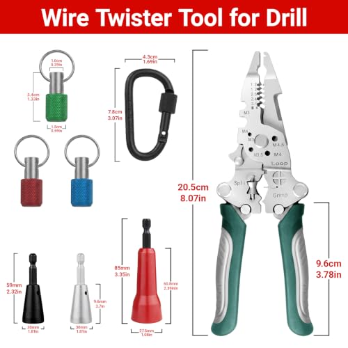 Automatic Foldable Wire Stripper and Wire Twister Tool with Bit Holder - Multifunctional Tool Set for Electricians, DIY, Home & Auto Repair
