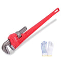 Verida Pipe Wrench 24 Inch - Heavy Duty Plumbers Tool for Plumbing & Fire Protection Pipes, Chrome Vanadium Steel, Hardness 62HRC, Red - size: 24 inch