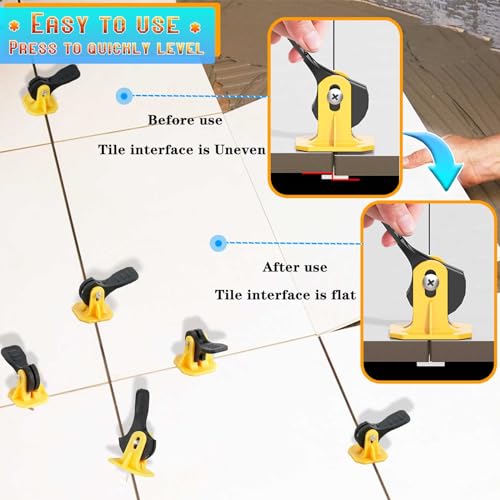 50pcs Tile Leveling System Reusable+200pcs Cross Tile Spacers 1/8"+50pcs Replaceable Spare Steel T-Pin 1/16 Ceramic Tile Tools Plastic Shims Floor Installation Leveler Kit Adjustable Universal - color: 50pcs - 200
