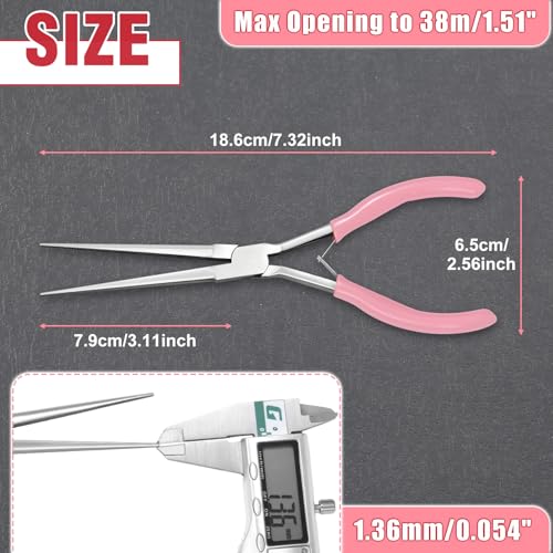 Long Reach Needle Nose Pliers 7" Slim Micro Extra Long Needle Nose Plier Serrated Jaw Precision Fine Tip for Jewelry Making, Bending Wire, Small Object Gripping, Fishing, Work in Tight Spaces - style: Extra Long Needle Nose Pliers Serrated Jaws
