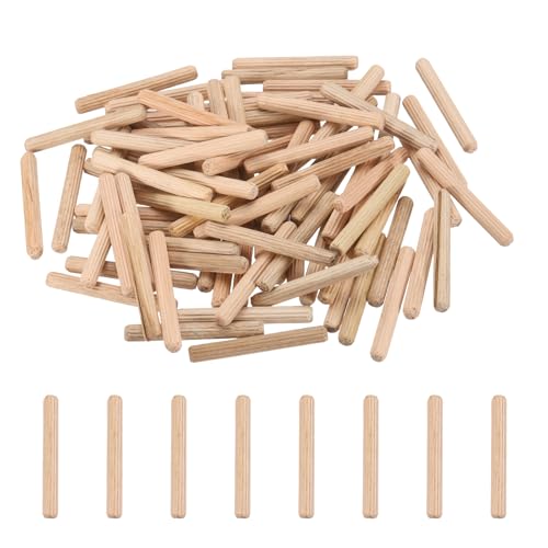PATIKIL 95 Pcs Wood Dowel Pins 3/16" x 1 1/2" Fluted Wooden Dowels Hardwood Pegs for Woodworking Furniture DIY Crafts Projects Door Art - size: 3/16" x 1 1/2"