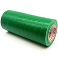 Maveek 10 Rolls PVC Electrical Tapes, Self Adhesive Waterproof Insulation Green Tapes, Rated up to 600 Volts and 176 °F, 15mmx15m(0.6" x 49.2ft) - color: green