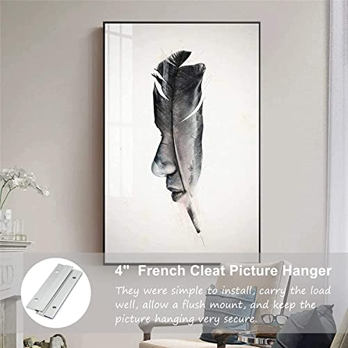 French Cleat Picture Hanger, 4 Inch Aluminum Z Hanger, 5 Pairs - size: 4inch-5Pairs, style: Standard thick