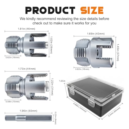 PVC Pipe Threader Kit for Drill, 6-in-1 Internal & External Threading Tool with 1/2", 3/4", 1" Dies, Hardened Alloy Steel PVC Pipe Thread Maker for Sprinkler Repair & DIY Plumbing