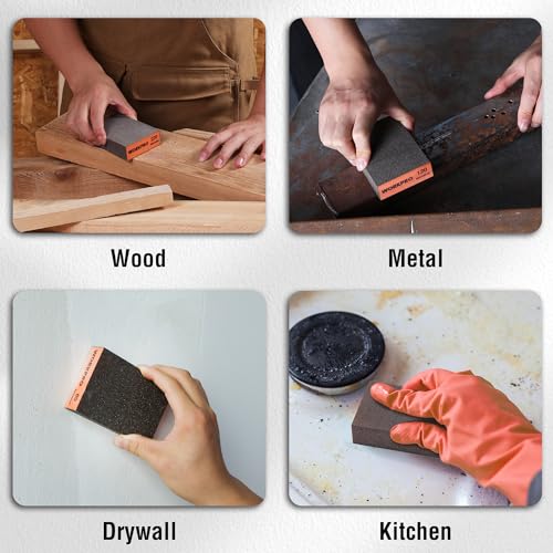WORKPRO Sanding Sponge, 8 Pack Wet and Dry Dual-use Sanding Block