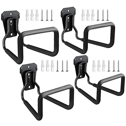 Hose Holder Stand Wall Mount, 4Pcs Heavy Duty Garden Hose Hanger Reel - color: 4Pack-Black
