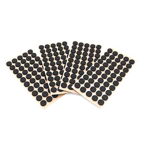 Furniture Felt Pads 3/8" (10mm) Diameter Round 3M Self Adhesive Protects Kitchen Cabinets, Drawers, Desks and Furniture Against Bumps and Scratches 200 Pack - Black - color: Black Felt 200 Pack