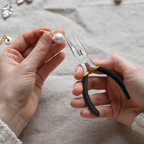 BOOSDEN Mini Jewelry Plier Set Small Needle Nose & Flush Wire Cutter 5 Inch - size: 5" Wire Cutter+5" Needle Nose