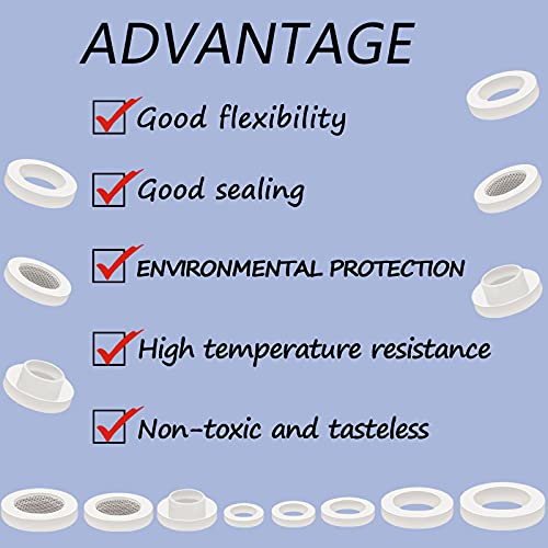 ZDBB 70 Pcs Plumbing Silicone Gasket Assortment Kit VMQ Silicone Washer for Assorted Shower Head Garden Hose High Temperature Hot Plumbing Pipes Fittings Seal Repair - size: 70 PCS