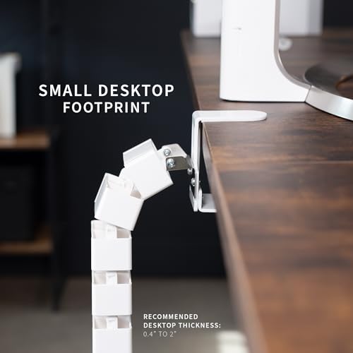 VIVO White Clamp-on Desk Vertebrae Cable Management Kit, DESK-AC01P-W - color: White