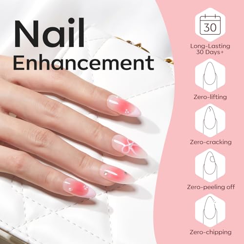 modelones Builder Nail Set, Base Colors 8-in-One Jelly Nude,6 Colors - color: B3-Crimson Blush