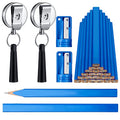 Honoson 24 Pcs Carpenter Pencil with Sharpener,Blue Cover, Black Refill - color: Blue Cover, Black Refill